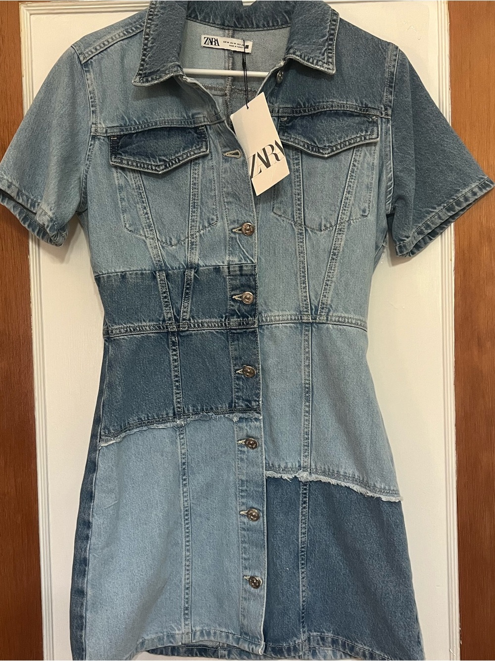 Zara PATCHWORK DENIM DRESS